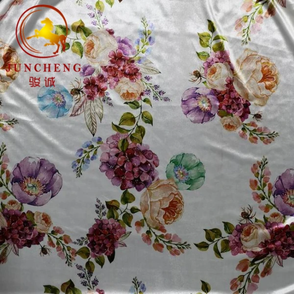 Bloemen stretch fluwelen stof